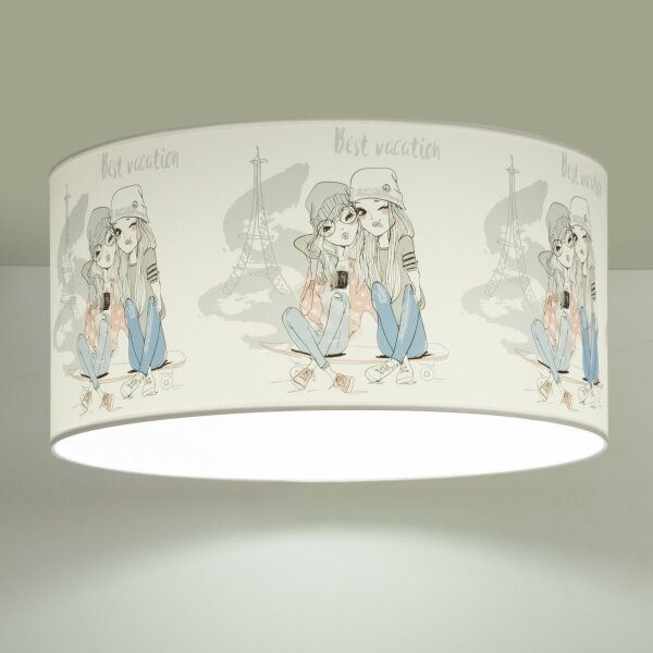 Plafonieră pentru copii GIRLS VIBES, 1xE27/60W/230V, diametru 40 cm, Paris