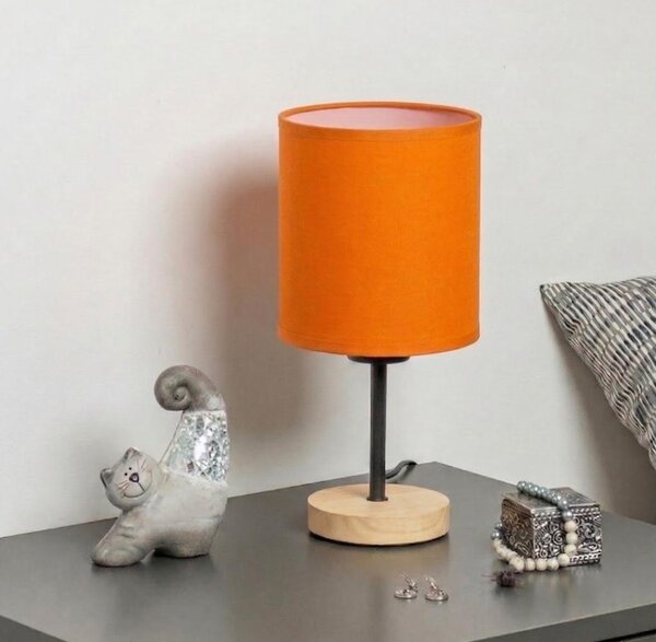 Brilagi - Lampă de masă NUBILA WOOD 1xE27/25W/230V stejar/negru/portocaliu