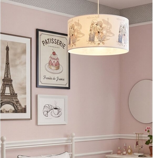 Lustră pentru copii GIRLS VIBES 1xE27/60W/230V, diametru 40 cm, Paris
