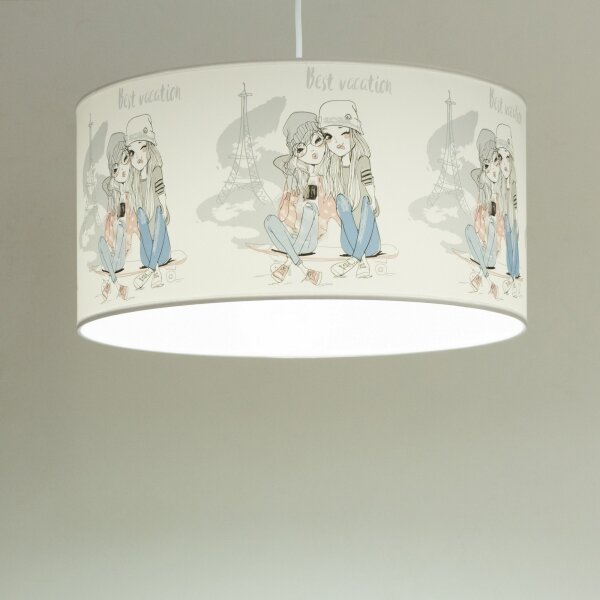 Lustră pentru copii GIRLS VIBES 1xE27/60W/230V, diametru 40 cm, Paris