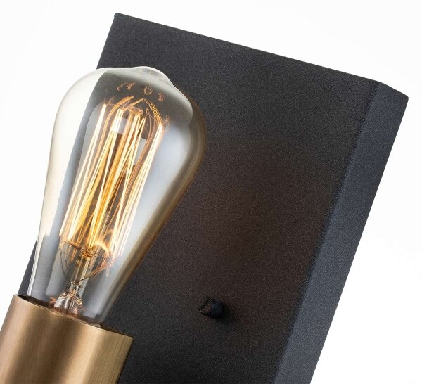 Quintiesse QN-SILAS1-DZ - Aplică de perete SILAS 1xE27/60W/230V negru/auriu