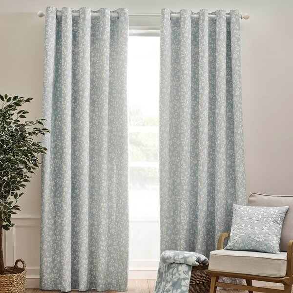 Draperii albastre 2 buc. 168x137 cm Brooke Floral – Catherine Lansfield