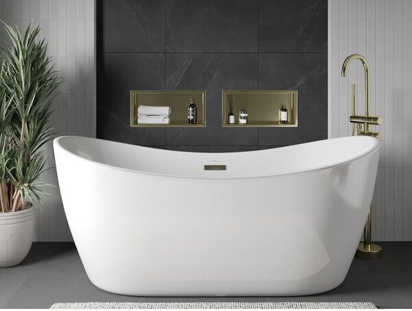 Mexen X-Wall-R raft nișă cu flanșă 45 x 20 cm, auriu periat - 1950452010