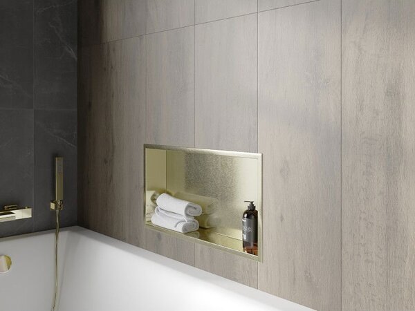 Mexen X-Wall-R raft încorporat cu flanșă 60 x 30 cm, auriu periat - 1950603010