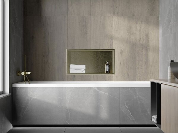 Mexen X-Wall-R raft încorporat cu flanșă 60 x 30 cm, auriu periat - 1950603010