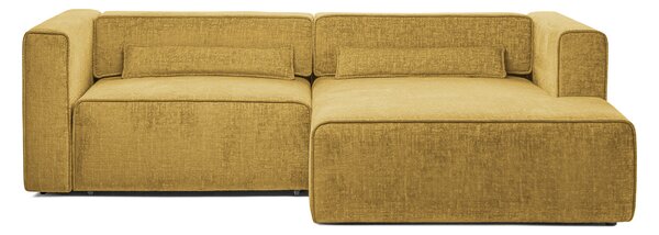 Colțar Extensibil 3 locuri ZANETTO, cu ladă de depozitare, 240x157x70 cm, Galben-Onyx / Stanga