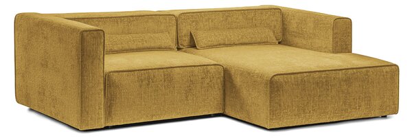 Colțar Extensibil 3 locuri ZANETTO, cu ladă de depozitare, 240x157x70 cm, Galben-Onyx / Dreapta