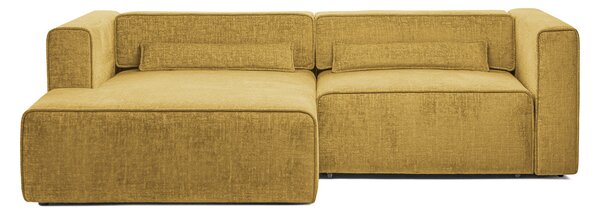 Colțar Extensibil 3 locuri ZANETTO, cu ladă de depozitare, 240x157x70 cm, Galben-Onyx / Stanga