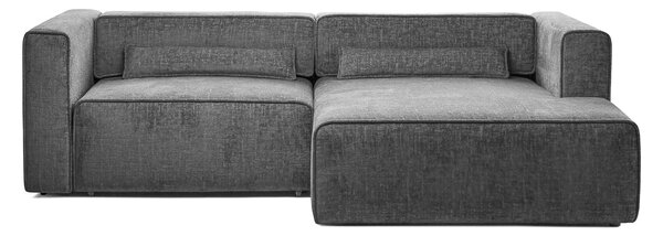 Colțar Extensibil 3 locuri ZANETTO, cu ladă de depozitare, 240x157x70 cm, Gri-Onyx / Stanga