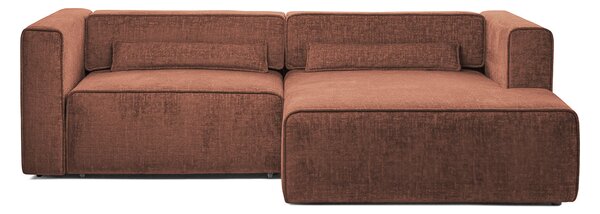 Colțar Extensibil 3 locuri ZANETTO, cu ladă de depozitare, 240x157x70 cm, Bordeaux-Onyx / Stanga