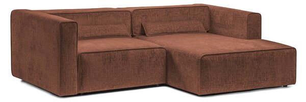 Colțar Extensibil 3 locuri ZANETTO, cu ladă de depozitare, 240x157x70 cm, Bordeaux-Onyx / Dreapta