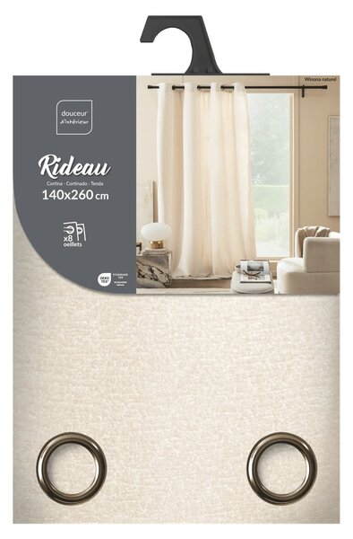 Draperie crem din material bouclé 140x260 cm Winona – douceur d'intérieur