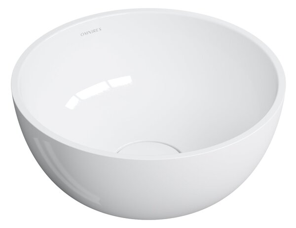 Omnires Shell M+ lavoar 35x35 cm rotund de blat alb luciu SHELL350UNBP