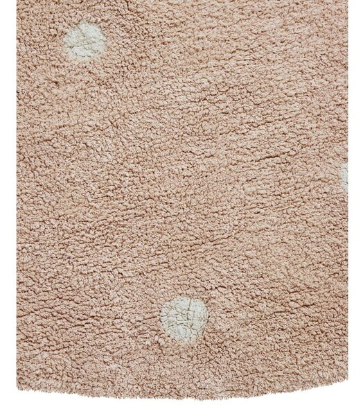 Covor pentru copii roz deschis lavabil/țesut manual din bumbac ø140 cm Round Dot Rose – Lorena Canals