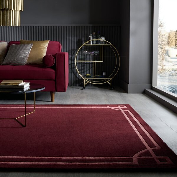Covor burgundy țesut manual din lână 120x170 cm Gatsby – Flair Rugs