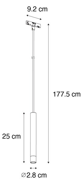 Pendantă modernă albă pentru sistem de șine monofazat - Slimline Keno