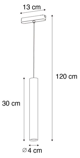 Lampă suspendată modernă neagră pentru sistem de șină monofazat 4.5W 3000K - Magnetic Cassie