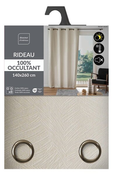Draperie bej din catifea 140x260 cm Olympe – douceur d'intérieur