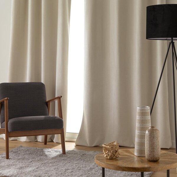 Draperie bej din catifea 140x260 cm Olympe – douceur d'intérieur