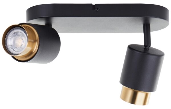 Brilliant - Spot LED COVELO 2x GU10/5W/230V, negru/auriu
