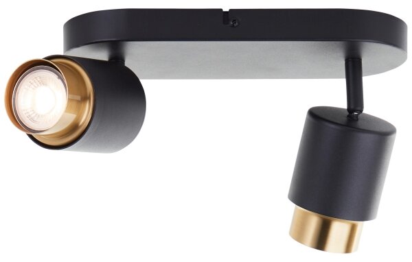 Brilliant - Spot LED COVELO 2x GU10/5W/230V, negru/auriu
