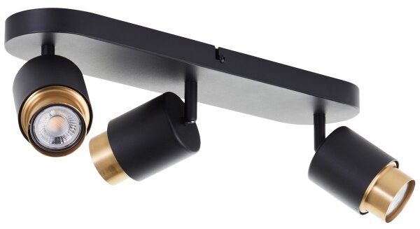 Brilliant - Spot LED COVELO 3xGU10/5W/230V, negru/auriu
