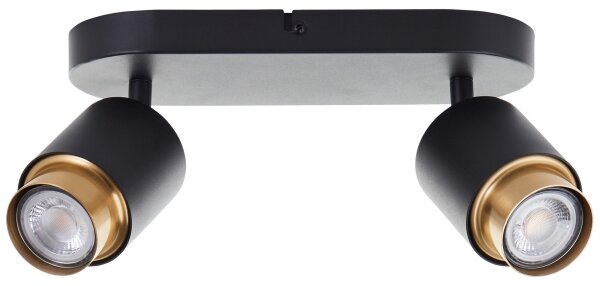 Brilliant - Spot LED COVELO 2x GU10/5W/230V, negru/auriu