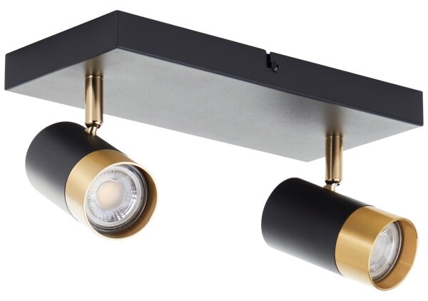Brilliant - Spot LED VIGOLO 2xGU10/5W/230V negru/auriu