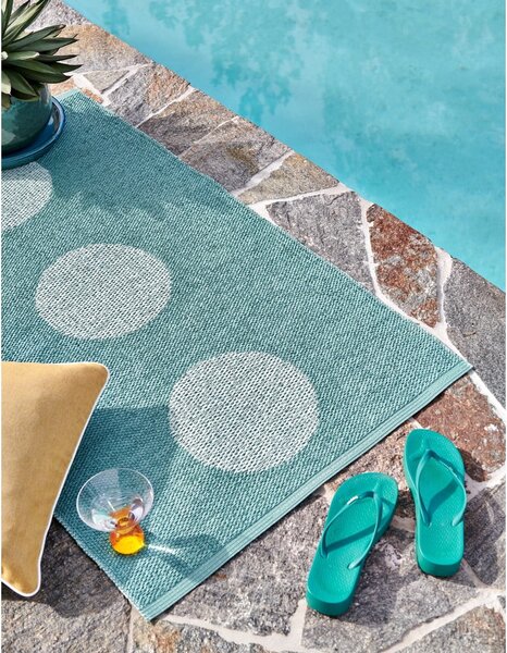 Covor tip traversă pentru interior și exterior turcoaz 70x280 cm Vera Pop Jade – Pappelina