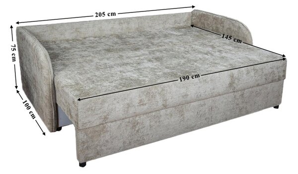 Canapea Extensibilă Adelina Memory Mini, Maro Deschis