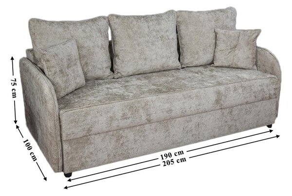 Canapea Extensibilă Adelina Memory Mini, Maro Deschis