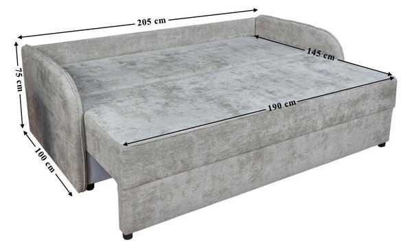 Canapea Extensibilă Adelina Bonell Mini, Gri deschis