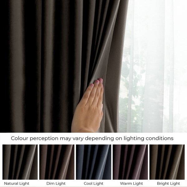 Draperie maro dimout (semi-opacă) din catifea 140x245 cm – Restilo