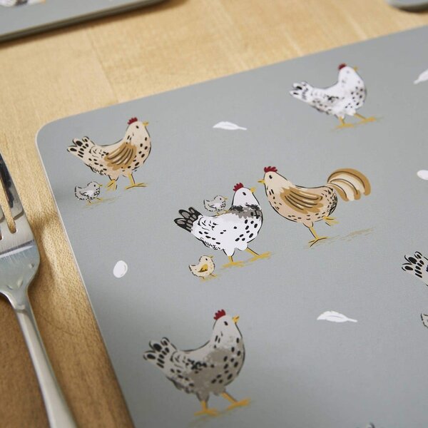 Suporturi pentru farfurii 4 buc. din plută 21x29 cm Hen House – Cooksmart ®