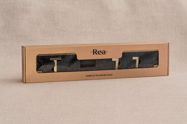 Set accesorii pentru baie Rio Brush Gold 4 piese