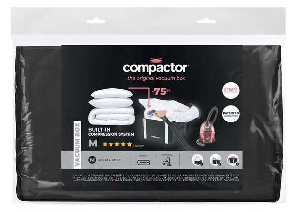 Cutie de depozitare cu vid pentru haine Compactor Black, 125 l