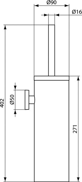 Ideal Standard IOM perie de toaletă înșurubat oţel A9128MY