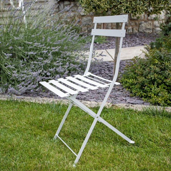Set (bistro) mobilier de gradina metalic - masa si 2 scaune, gri
