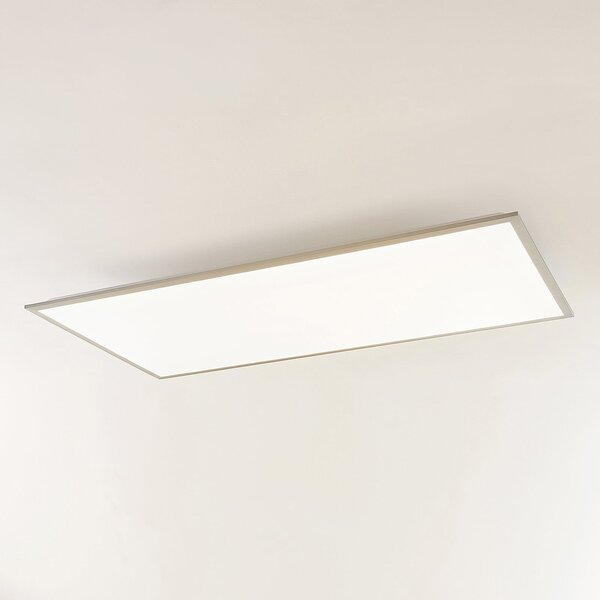 Lindby Panou LED Stenley, 4.000K, 120cm x 60cm, argintiu/alb, Alb, Bucătărie, Plastic, Modern