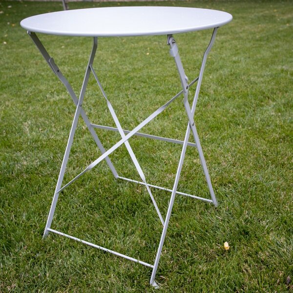 Set (bistro) mobilier de gradina metalic - masa si 2 scaune, gri