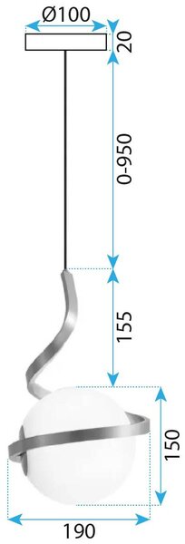 SFERĂ DE STICLĂ SPIRALĂ LAMPĂ SUSPENDATĂ APP1733-1CP AUR