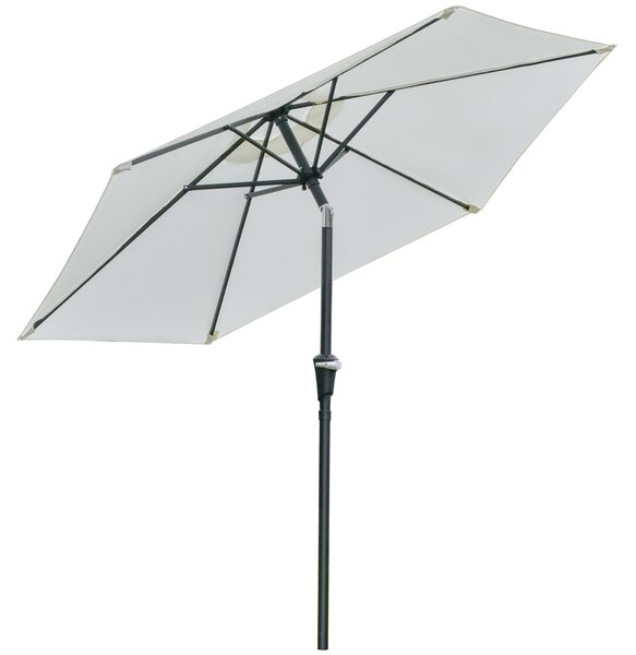 Outsunny Umbrelă de Grădină Reglabilă, din Oțel, Alb Crem, Φ230cm | Aosom Romania