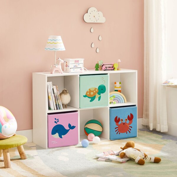 Set 3 cuburi depozitare jucarii copii Songmics Galben 30x30x30 cm