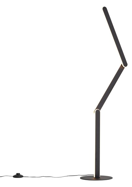 Lampă de podea de design neagră incl. LED cu 3 trepte de intensitate luminoasă - Gate