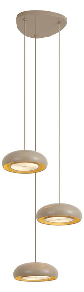 Lampă suspendată retro Taupe cu abajur metalic cu 6 lumini - Macaron