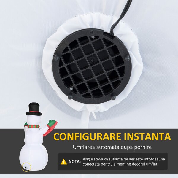 HOMCOM Om de zapada gonflabil de 243 cm cu 3 lumini LED interne si banner, impermeabil IP44 | AOSOM RO