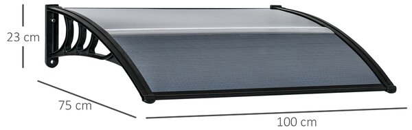 Outsunny copertina policarbonat anti-UV, 100x80 cm, negru | Aosom Romania