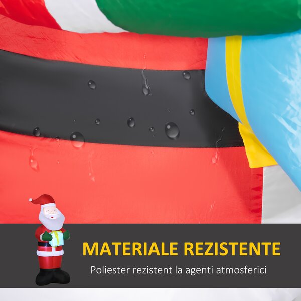 Outsunny Mos Craciun gonflabil, afisaj in aer liber cu LED pentru curte pentru petrecere in gradina