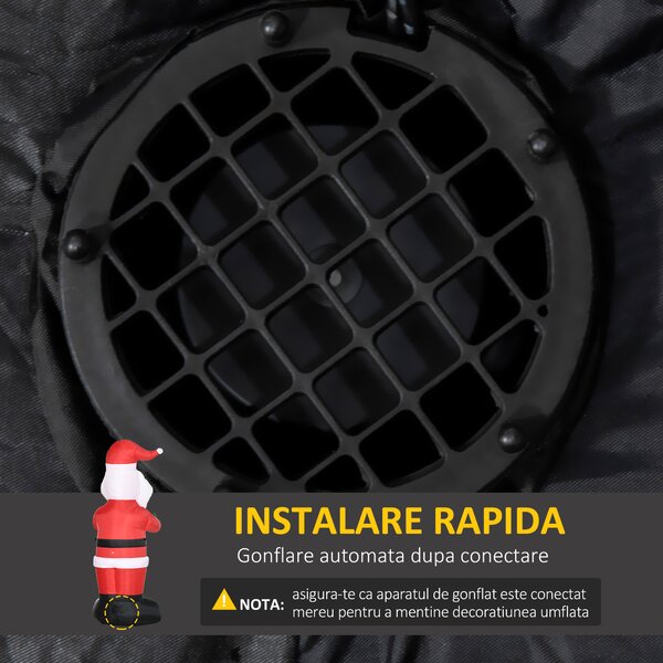 Outsunny Mos Craciun gonflabil, afisaj in aer liber cu LED pentru curte pentru petrecere in gradina