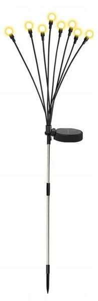 Lampa solara decorativa, 8 LED-uri 3000K, 25 lm, senzor crepuscular, inaltime 73 cm, autonomie maxim 8 ore